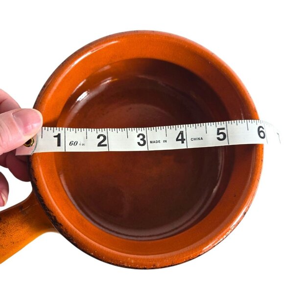 De Silva Orange Casserole Oven Safe Bowl Lid Made Italy Terracotta MCM - Picture 14 of 14